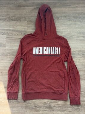 American Eagle Men’s 2017 Vintage Style White Spellout Logo Pullover Hoodie